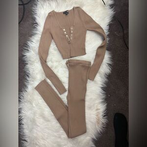 Fashion Nova 2 piece ribbed legging lounge set